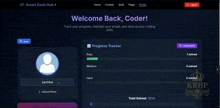 a screenshot of a smart code hub website with a progress tracker