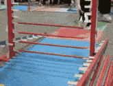 a boxing ring with a sign that says t on it