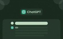a screenshot of a chat gpt app with a green icon on a black background .