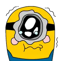 a cartoon of a yellow minion with a pearl in his eye
