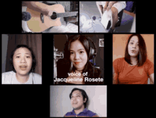 a group of people are on a video call with the name jacqueline rosete at the bottom
