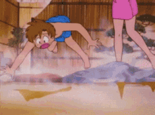 a cartoon of a boy and a girl in a bathtub