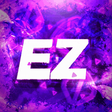a purple background with a white letter e and z