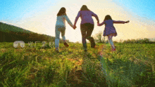 Meadow Running GIF - Meadow Running Mother And Daughters GIFs