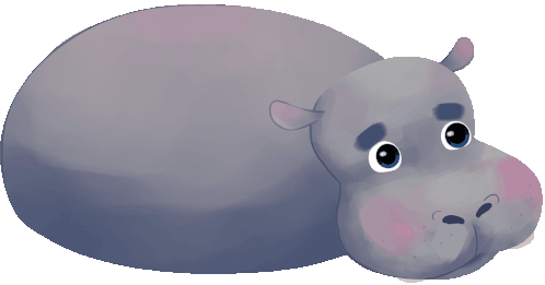 Hippo Cute Sticker