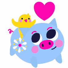 amorcito and beb%C3%A9 piggy chick heart smiling