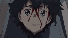 a boy with blood coming out of his face