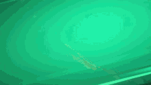 a green background with a blue object in the foreground and a yellow object in the background