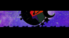 a colorful painting of a witch flying in the night sky