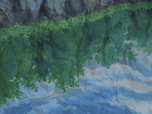 a group of anime characters are hanging upside down in the air