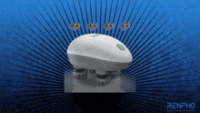 an advertisement for renpho shows a white device with a blue background