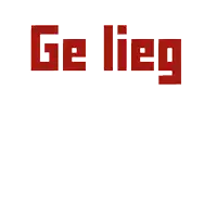 a red and white sign that says ge lieg ut toch zeker