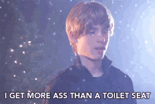 I Get More Ass Than A Toilet Seat Mistletoe GIF - I Get More Ass Than A Toilet Seat Mistletoe Justin Bieber GIFs