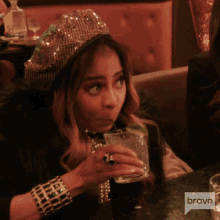 Sipping Real Housewives Of Salt Lake City GIF - Sipping Real Housewives Of Salt Lake City Listening To Drama GIFs