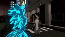 a cartoon drawing of a wolf and a fox standing next to each other