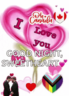 a greeting card that says " i love you good night sweetheart "