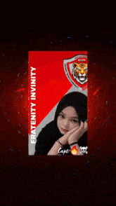 a poster for fraternity infinity with a picture of a girl on it
