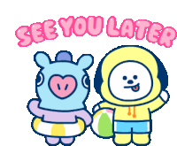 Bt21 See You Later Sticker - Bt21 See You Later Waving Stickers