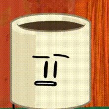 a cartoon drawing of a cup of coffee with a face .