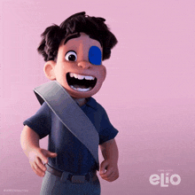 a cartoon character from the movie elio is smiling