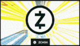 a picture of a zcash logo with a rainbow background