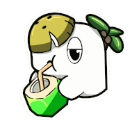 Coconut Drinking Sticker - Coconut Drinking Huh Stickers