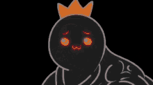 a drawing of a man with a red crown on his head