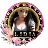 a picture of a woman in a circle with the name lidia