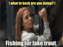 Anne Of Green Gables Fishing For Lake Trout GIF - Anne Of Green Gables Fishing For Lake Trout What In The Heck Are You Doing GIFs