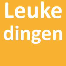 a yellow background with white letters that say leuke dingen