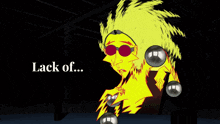 a cartoon of a man with a lightning bolt on his head and the words " lack of ... psychotherapy "