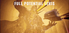 a man holding a book with the words full potential leris written on it