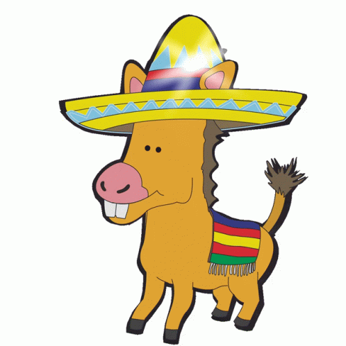Happy Miniature Donkey With Lit Up Sombrero Sticker – Happy Miniature ...