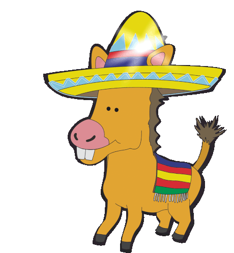 Happy Miniature Donkey With Lit Up Sombrero Sticker - Happy Miniature Donkey With Lit Up Sombrero South Park Post Covid Stickers