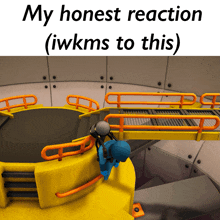 a picture of a video game with the words " my honest reaction ( iwkms to this ) " below it