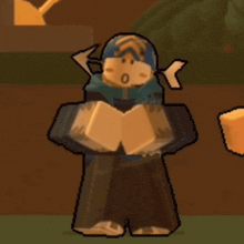 a cartoon character is holding a block with the number 88 on it 's chest