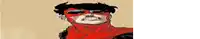 a cartoon of a man wearing a red mask and sunglasses