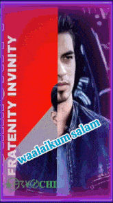 a poster for fraternity invnity with a man 's face on it
