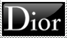 a black and white logo for dior in a square .