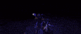 a pixel art of a person with purple hair and blue eyes .
