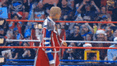 a wrestling ring with a sign that says connecting in the middle