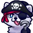 a cat wearing a pirate hat and eye patch .