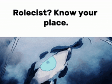 a drawing of a whale with the words rolecist know your place below it