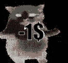 a pixel art drawing of a cat with a dollar sign on it