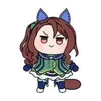 a cartoon drawing of a girl with a beaver tail and cat ears