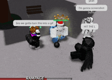 a screenshot of a video game with the word rampage on the bottom