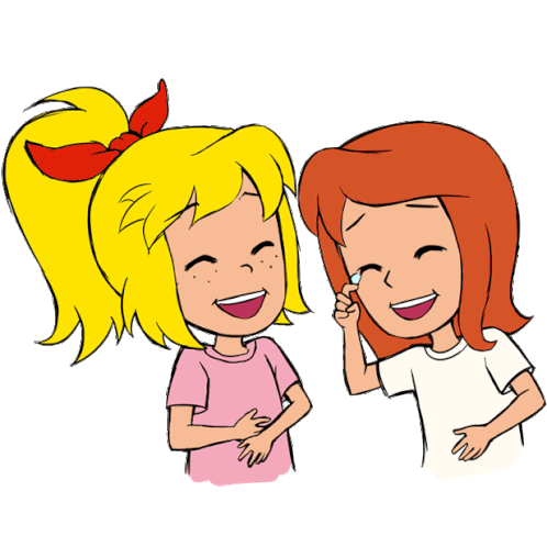 Bibi Und Tina Laughing Sticker - Bibi Und Tina Laughing Funny Stickers