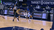 a basketball game is being played at target center in minnesota