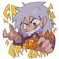 a cartoon drawing of a person with a chain around their mouth that says grr