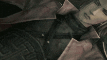a close up of a person 's face with the letters l and r visible